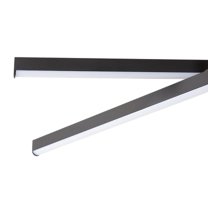 YANSUN 3-Light Black LED Modern Semi-Flush Mount Ceiling Light, 3000K Sputnik Chandelier for Kitchen, Bedroom, Hallway