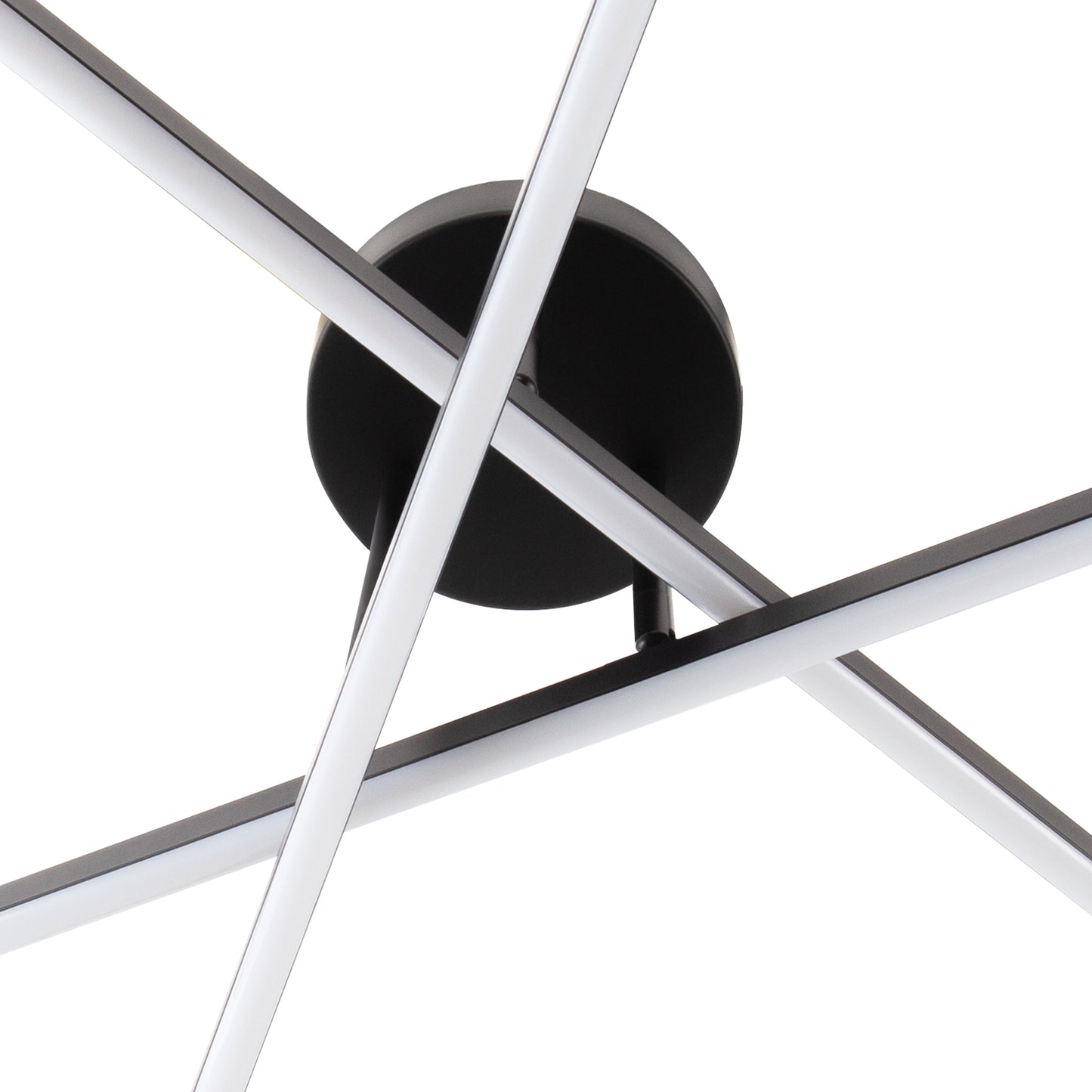 YANSUN 3-Light Black LED Modern Semi-Flush Mount Ceiling Light, 3000K Sputnik Chandelier for Kitchen, Bedroom, Hallway