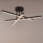 YANSUN Semi-Flush Ceiling LED Light with Stepless Wall Dimming, Matte Black Finish