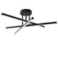 YANSUN Semi-Flush Ceiling LED Light with Stepless Wall Dimming, Matte Black Finish