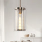 1-Light Nickel Pendant Light with Clear Glass Shade, Modern Industrial Lighting for Kitchen Island and Dining Room