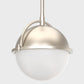 1-Light Brushed Nickel Mini-Pendant Light with Frosted Glass Shade