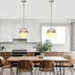 1-Light Brushed Nickel Mini-Pendant Light with Frosted Glass Shade