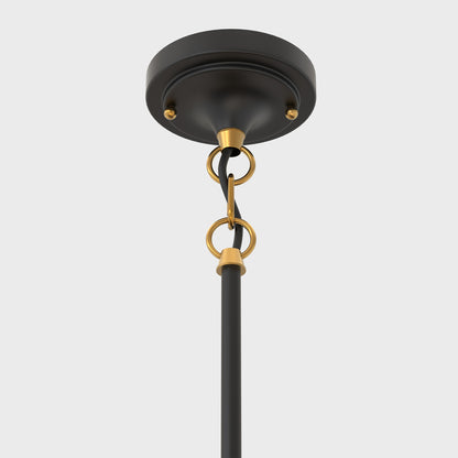 8 in. 1-Light Elegant Metal with Glass Globe Lighting, Matte Black and Gold Finishes for Kitchen Island