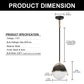8 in. 1-Light Elegant Metal with Glass Globe Lighting, Matte Black and Gold Finishes for Kitchen Island