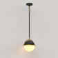 8 in. 1-Light Elegant Metal with Glass Globe Lighting, Matte Black and Gold Finishes for Kitchen Island