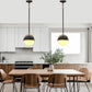 8 in. 1-Light Elegant Metal with Glass Globe Lighting, Matte Black and Gold Finishes for Kitchen Island