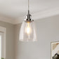 6 in.1-Light Brushed Nickel Industrial Glass Pendant Light, Hanging Ceiling Fixture for Kitchen, Bar, and Dining Room