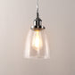 6 in.1-Light Brushed Nickel Industrial Glass Pendant Light, Hanging Ceiling Fixture for Kitchen, Bar, and Dining Room