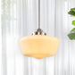 YANSUN 11.8 in. 1-Light Brushed Nickel Mini Dome Pendant Light with Milky Glass Shade and No Bulb Included