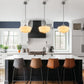 YANSUN 11.8 in. 1-Light Brushed Nickel Mini Dome Pendant Light with Milky Glass Shade and No Bulb Included