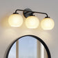 YANSUN 6 in. Milk White Glass Globe Vanity Shade with 6 in. Neckless Fitter for Bathroom