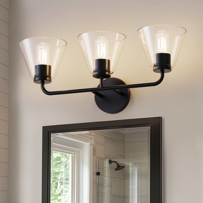 YANSUN 3-Pack Clear Glass Conical Shades for Modern Lighting Designs