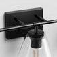 YANSUN 25.4 in. 3 Light Black Vanity Light with Clear Cone Shades Modern Wall Light for Bathroom Mirror E26 Base