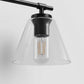 YANSUN 25.4 in. 3 Light Black Vanity Light with Clear Cone Shades Modern Wall Light for Bathroom Mirror E26 Base