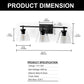YANSUN 25.4 in. 3 Light Black Vanity Light with Clear Cone Shades Modern Wall Light for Bathroom Mirror E26 Base