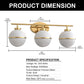 24 in. Modern 3-Light Bathroom Vanity Light with Farmhouse Heritage Brass Globe Shade