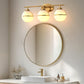 24 in. Modern 3-Light Bathroom Vanity Light with Farmhouse Heritage Brass Globe Shade