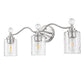 YANSUN 3-Light Nickel Finish Vanity Light E26 Bulb Not Included