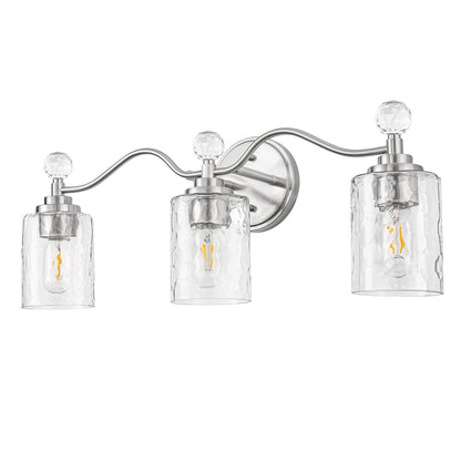 YANSUN 3-Light Nickel Finish Vanity Light E26 Bulb Not Included