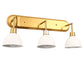 26 in. 3-Light Gold Bathroom Vanity Light with White Shades, Modern Wall Sconce for Bathroom, Vanity