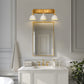26 in. 3-Light Gold Bathroom Vanity Light with White Shades, Modern Wall Sconce for Bathroom, Vanity