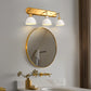 26 in. 3-Light Gold Bathroom Vanity Light with White Shades, Modern Wall Sconce for Bathroom, Vanity