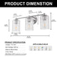 20 in. 3-Light Bathroom Vanity Light, Polished Nickel with Clear Seedy Glass Shades, Dimmable Fixture