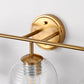 Modern 25 in. 3-Light Gold Vanity Light Fixture with Globe Textured Glass Shades for Over Mirror and Bathroom