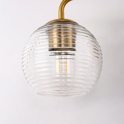 Modern 25 in. 3-Light Gold Vanity Light Fixture with Globe Textured Glass Shades for Over Mirror and Bathroom