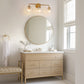 Modern 25 in. 3-Light Gold Vanity Light Fixture with Globe Textured Glass Shades for Over Mirror and Bathroom