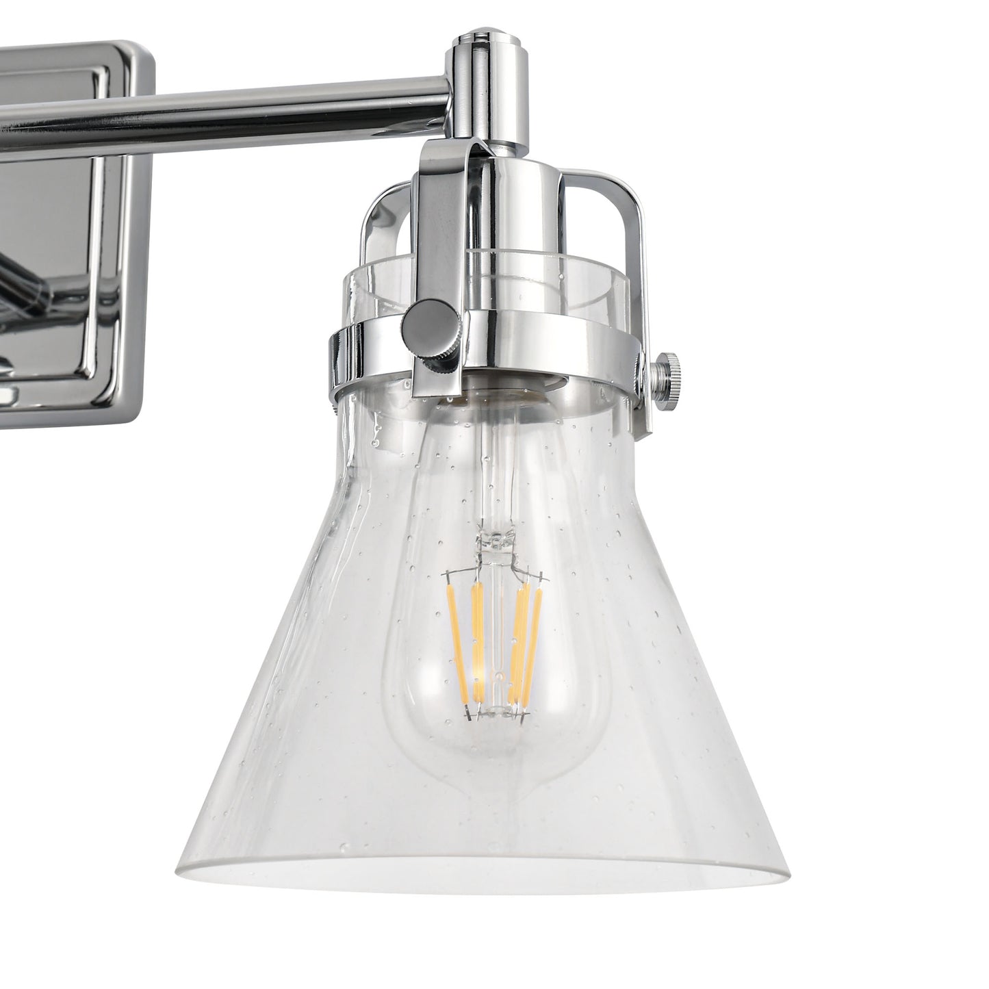 22 in. 3-Light Brushed Nickel Vanity Light for Bright, Affordable Bathroom Lighting??¡ìo?Cone Shade