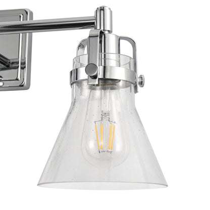 22 in. 3-Light Brushed Nickel Vanity Light for Bright, Affordable Bathroom Lighting??¡ìo?Cone Shade