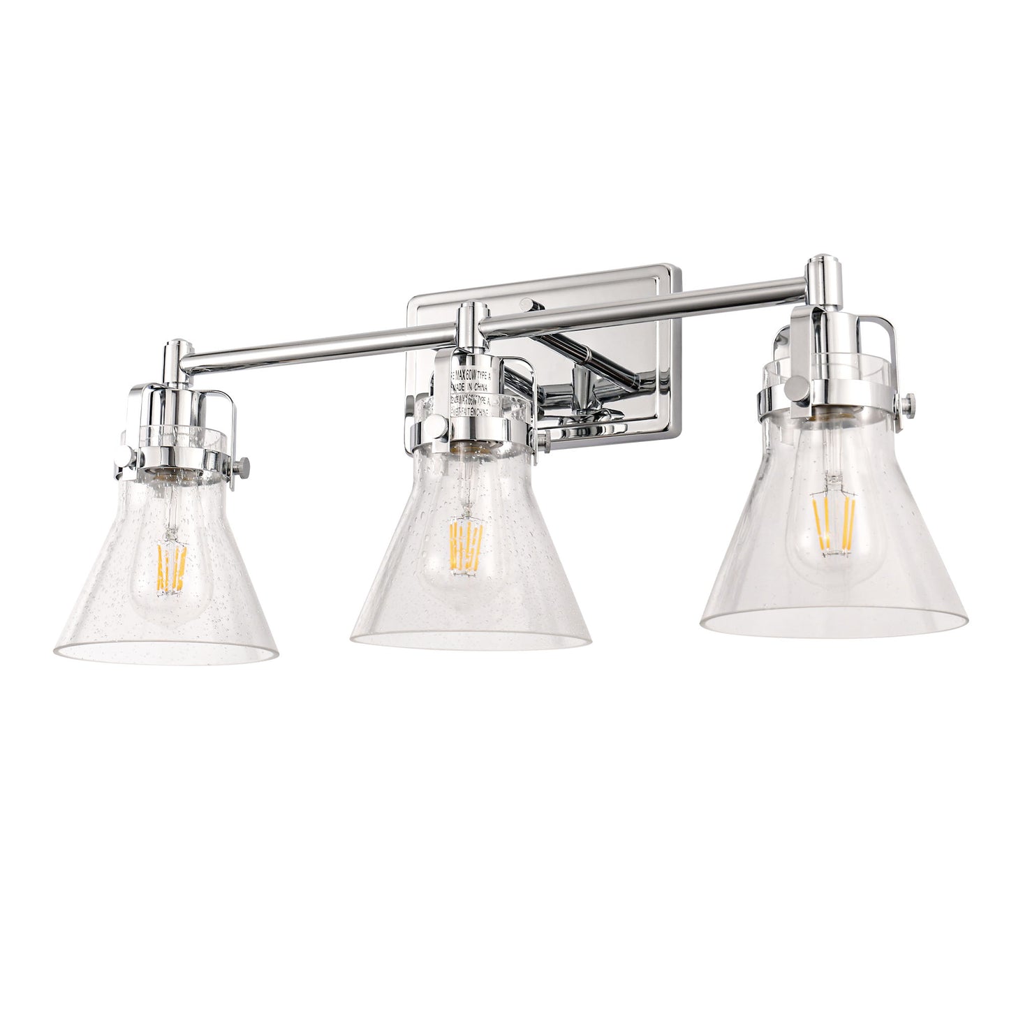 22 in. 3-Light Brushed Nickel Vanity Light for Bright, Affordable Bathroom Lighting??¡ìo?Cone Shade