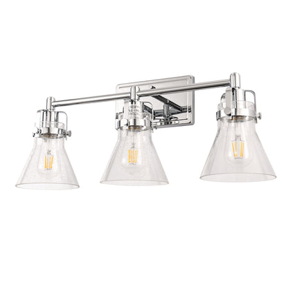 22 in. 3-Light Brushed Nickel Vanity Light for Bright, Affordable Bathroom Lighting??¡ìo?Cone Shade