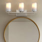 22 in. Industrial Brushed Nickel 3-Light Vanity Light, Clear Glass Shades and Sleek Design for Bathroom