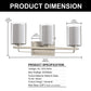 22 in. Industrial Brushed Nickel 3-Light Vanity Light, Clear Glass Shades and Sleek Design for Bathroom
