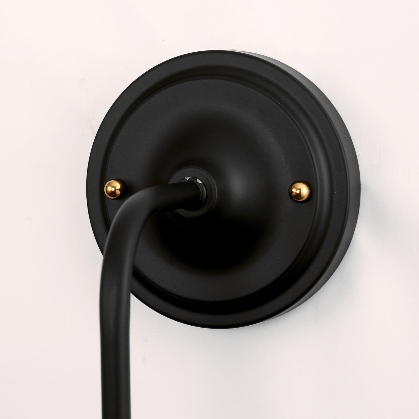 YANSUN 10 In. 1-Light Black and Gold Wall Sconce Modern Light Fixture for Bedroom or Hallway with White Globe Shade