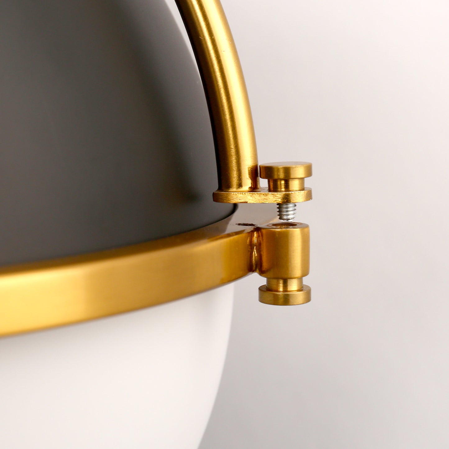 YANSUN 10 In. 1-Light Black and Gold Wall Sconce Modern Light Fixture for Bedroom or Hallway with White Globe Shade