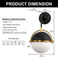 YANSUN 10 In. 1-Light Black and Gold Wall Sconce Modern Light Fixture for Bedroom or Hallway with White Globe Shade