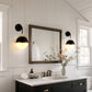 YANSUN 10 In. 1-Light Black and Gold Wall Sconce Modern Light Fixture for Bedroom or Hallway with White Globe Shade