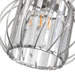 7 in. 1-Light Brushed Nickel Modern Semi Flush Mount Ceiling Light for Foyer, Entryway, Kitchen, Bedroom, Dining Room