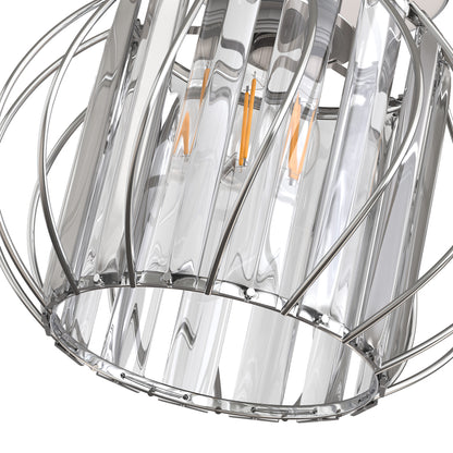 7 in. 1-Light Brushed Nickel Modern Semi Flush Mount Ceiling Light for Foyer, Entryway, Kitchen, Bedroom, Dining Room