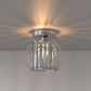 7 in. 1-Light Brushed Nickel Modern Semi Flush Mount Ceiling Light for Foyer, Entryway, Kitchen, Bedroom, Dining Room