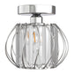 7 in. 1-Light Brushed Nickel Modern Semi Flush Mount Ceiling Light for Foyer, Entryway, Kitchen, Bedroom, Dining Room