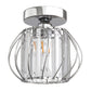 7 in. 1-Light Brushed Nickel Modern Semi Flush Mount Ceiling Light for Foyer, Entryway, Kitchen, Bedroom, Dining Room