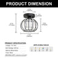 YANSUN Geometric Semi Flush Ceiling Light Black Metal Crystal with Motion Sensor E26