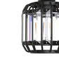YANSUN 6.3 in. 1-Light Matte Black Traditional Semi Flush Mount Ceiling Light with Triangular Crystal Rods, No Bulbs Included