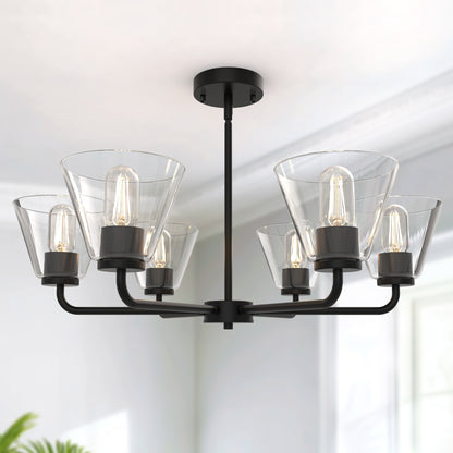 YANSUN 3-Pack Clear Glass Conical Shades for Modern Lighting Designs