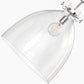 18 in. 1-Light Modern Industrial Pendant Light with Clear Glass Shade, Brushed Nickel for Kitchen Island and Dining Room